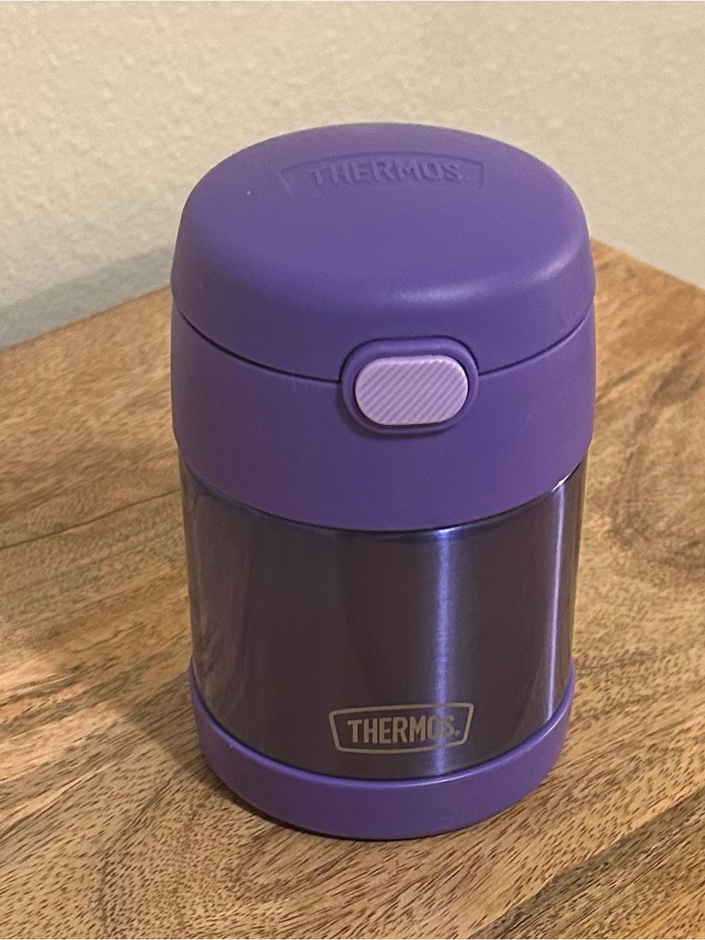 Purple Funtainer Food Jar 10 oz Insulated Stainless Steel Kids Lunch w/ Spoon